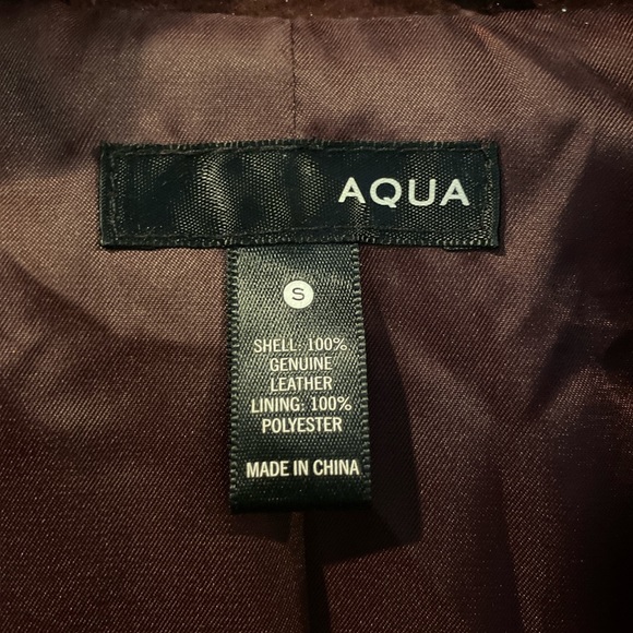 Small Burgundy Aqua Brand Genuine Leather Jacket - Picture 4 of 4